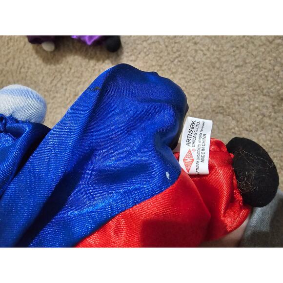 Vintage Artmark Porcelain Clown Dolls - Harlequin Satin Costume-Set of 2 - Picture 10 of 16